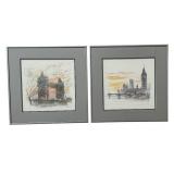 SR - Pair of Framed 1976 Mads Stage London Prints
