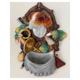 K - Antique Holland Ceramic Dog Wall Pocket with Hunting Theme