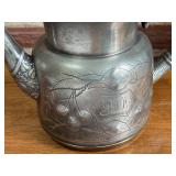 SR - Adelphi Silverplate Vintage 5-Piece Tea Set with Engraved Cherry Motif