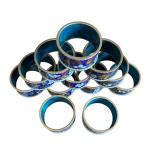 K - Set of 12 Vintage Cloisonné Enamel Floral Napkin Rings