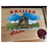 K - Polonaise Russian Collection Hand-Blown Glass Ornaments in Wood Box, Set of 5, Made in Poland