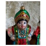 K - Polonaise Russian Collection Hand-Blown Glass Ornaments in Wood Box, Set of 5, Made in Poland