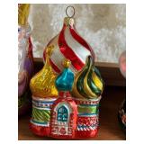 K - Polonaise Russian Collection Hand-Blown Glass Ornaments in Wood Box, Set of 5, Made in Poland