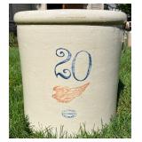 Vintage 20 Gallon Red Wing Stoneware Crock with Handles