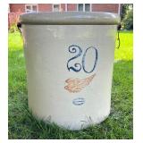 Vintage 20 Gallon Red Wing Stoneware Crock with Handles