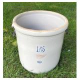 Red Wing 15 Gallon Stoneware Crock with Handles