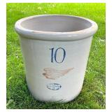 Vintage Red Wing 10 Gallon Stoneware Crock with Wing Mark