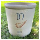 Vintage Red Wing Union Stoneware 10 Gallon Crock with Wing Mark