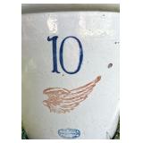 Vintage Red Wing 10 Gallon Stoneware Crock with Handles and Wing Logo