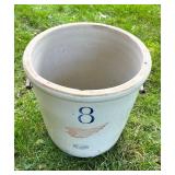Vintage Red Wing Union Stoneware 8 Gallon Crock with Handles and Wing Logo