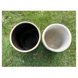 Pair of Vintage 6 Gallon Stoneware Crocks Red Wing and Crown Mark