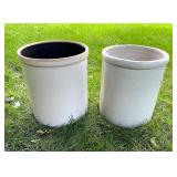 Pair of Vintage 6 Gallon Stoneware Crocks Red Wing and Crown Mark