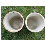 Pair of Vintage Red Wing 4 Gallon Stoneware Crocks with Wing and Leaf Motifs