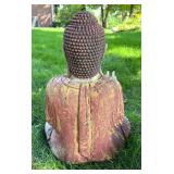 Outdoor Buddha Garden Statue and Large Ceramic Planter Pot
