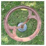 Vintage Cast Iron Industrial Table Base with Ornate Detailing