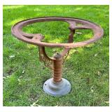 Vintage Cast Iron Industrial Table Base with Ornate Detailing