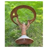 Vintage Cast Iron Industrial Table Base with Ornate Detailing