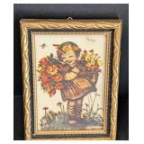 Pair of Hummel Figurines and Miniature Framed Prints