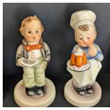 Pair of Hummel Figurines and Miniature Framed Prints