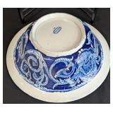 Large Blue and White Stone China Bowl