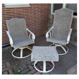Pair of Patio Chairs and Ottoman