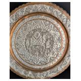 Pair of Persian Copper and Tin Hanging Wall Plates