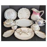 Assorted Vintage Painted Porcelain Dishes