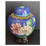 Pair of Small Cloisonné and Ceramic Urns