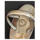 Pair of Sterling Silver Turquoise and Abalone Rings