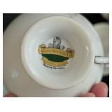 Variety of Vintage Painted Porcelain Teacups and Teapots
