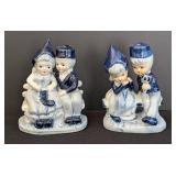 Pair of Hand Painted Delft Figurines