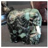 Decorative Metal and Carved Wood/Stone Elephants