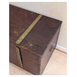 Vintage Rolling Wood Trunk