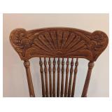 Vintage Pressed Back Oak Chair