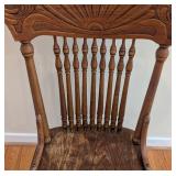 Vintage Pressed Back Oak Chair