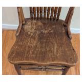 Vintage Pressed Back Oak Chair