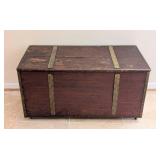 Vintage Rolling Wood Trunk