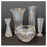 Crystal Bowl and Vases