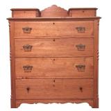 BR1 - Antique Wooden Dresser with Ornate Brass Pulls