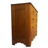 BR1 - Antique Wooden Dresser with Four Drawers and Brass Handles