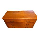 BR1 - Antique Wooden Dresser with Four Drawers and Brass Handles
