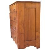 BR1 - Antique Wooden Dresser with Four Drawers and Brass Handles