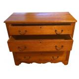 BR1 - Antique Wooden Dresser with Four Drawers and Brass Handles