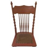 BR1 - Vintage Wooden Spindle-Back Chair with Decorative Carving