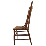 BR1 - Vintage Wooden Spindle-Back Chair with Decorative Carving