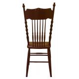 BR1 - Vintage Wooden Spindle-Back Chair with Decorative Carving