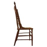 BR1 - Vintage Wooden Spindle-Back Chair with Decorative Carving