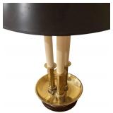 LLR - Vintage Brass Three-Pillar Table Lamp with Black Shade