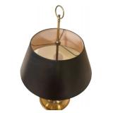 LLR - Vintage Brass Three-Pillar Table Lamp with Black Shade