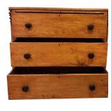 LLR - Antique Three Drawer Wood Dresser with Original Knobs